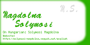 magdolna solymosi business card